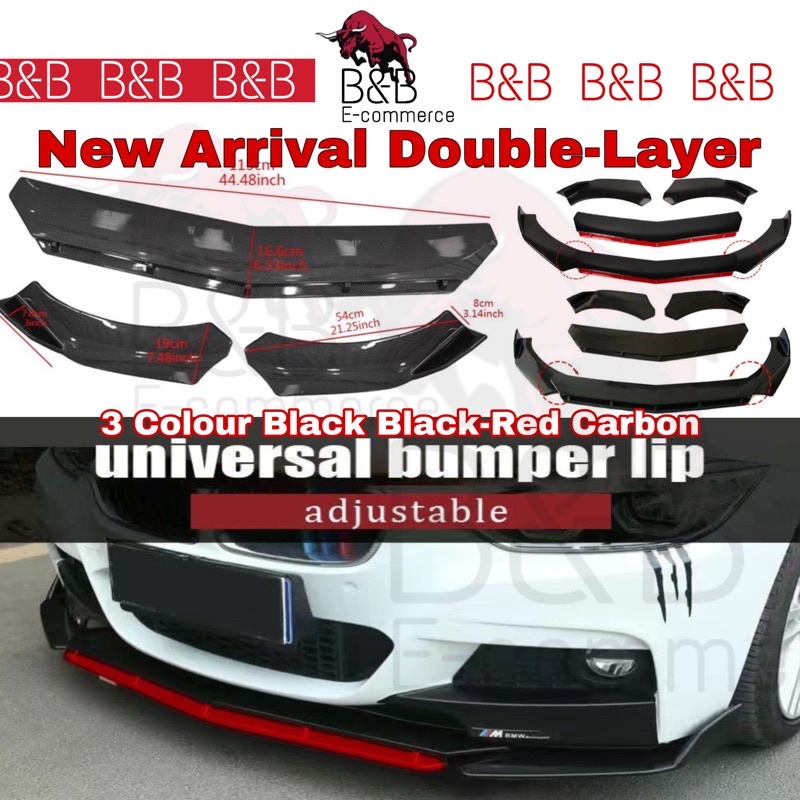 New Arrival Double Layer Universal FRONT BUMPER DIFFUSER LIP (Fit All ...