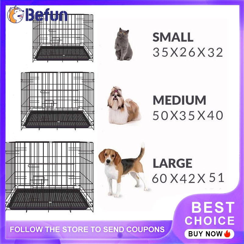 Dog cage Cat Collapsible Cages for Dog Cat with Poop Tray | Shopee ...