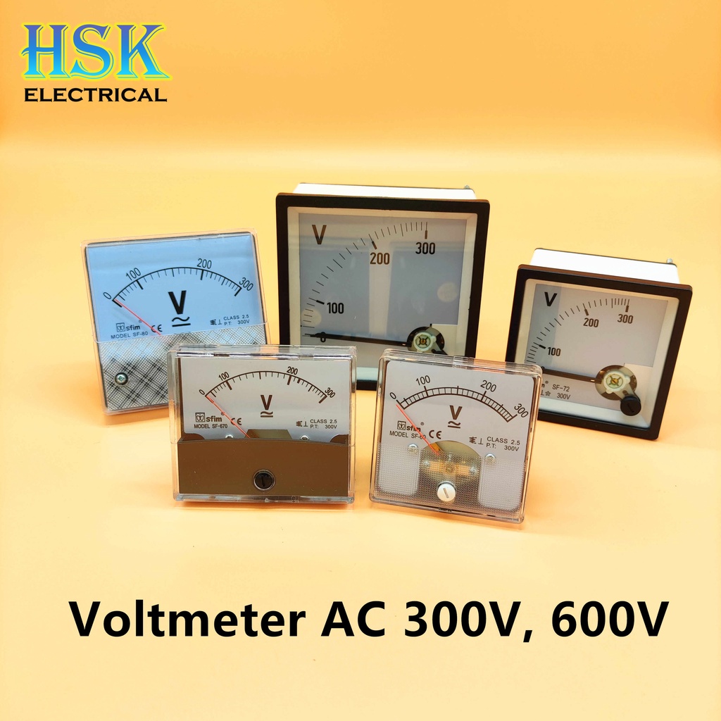 AC Voltmeter Panel Meter 300V 600V SF60 SF670 SF80 SF72 SF96 60x60