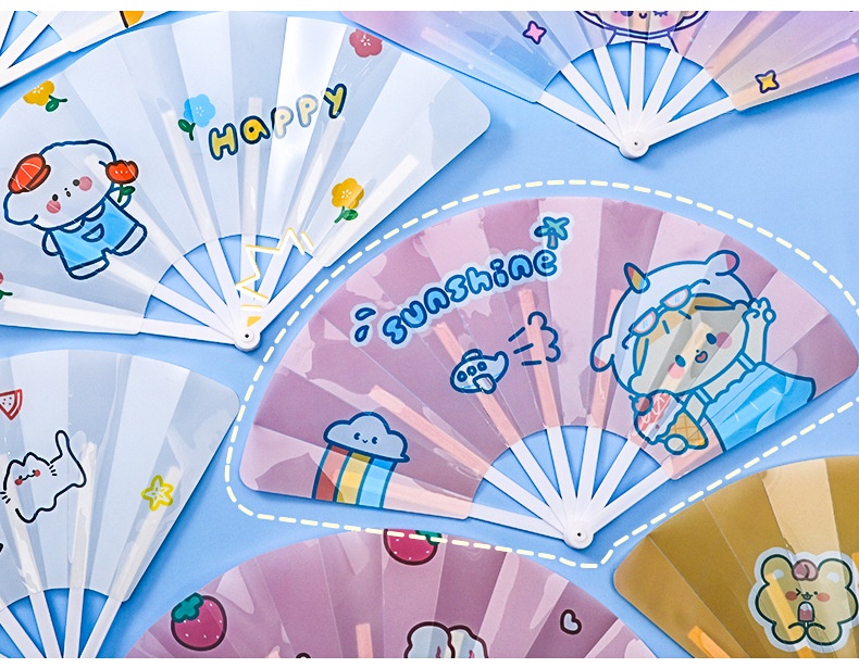 Summer Cute Cartoon Small Folding Hand Fan Children Student Folding Fan ...