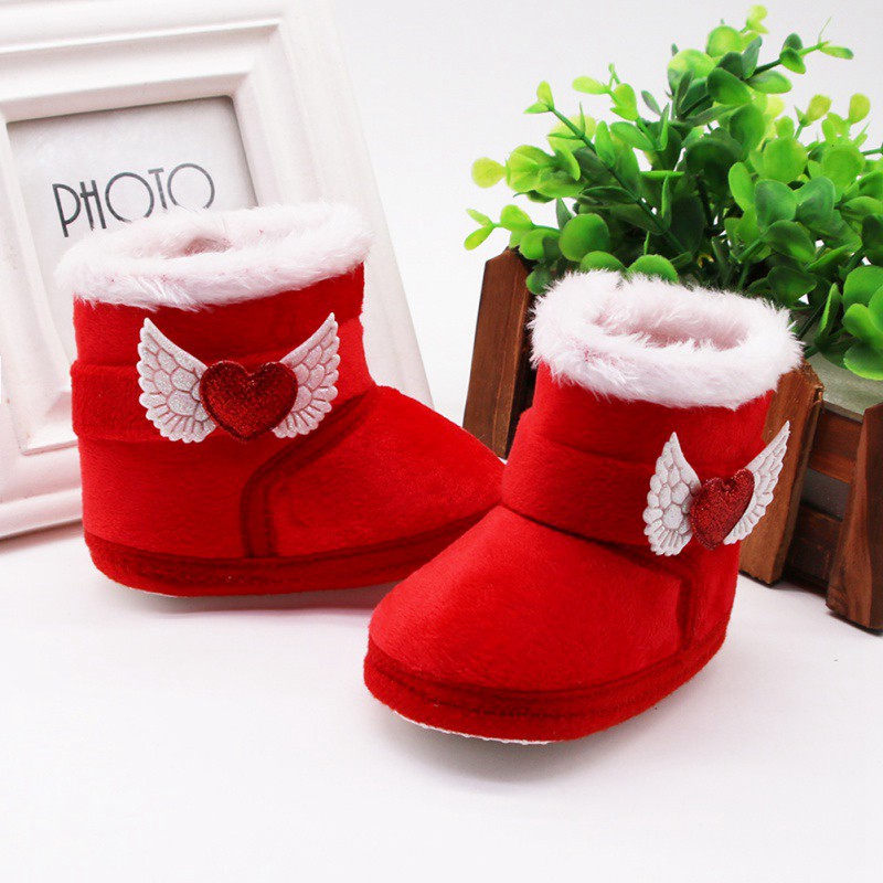 Girl Shoes Red Baby Booties Baby Shoes Baby Girls Print Cotton Fleece Snow  Boots Cute Girls Infant Shoe For 0-18 Months