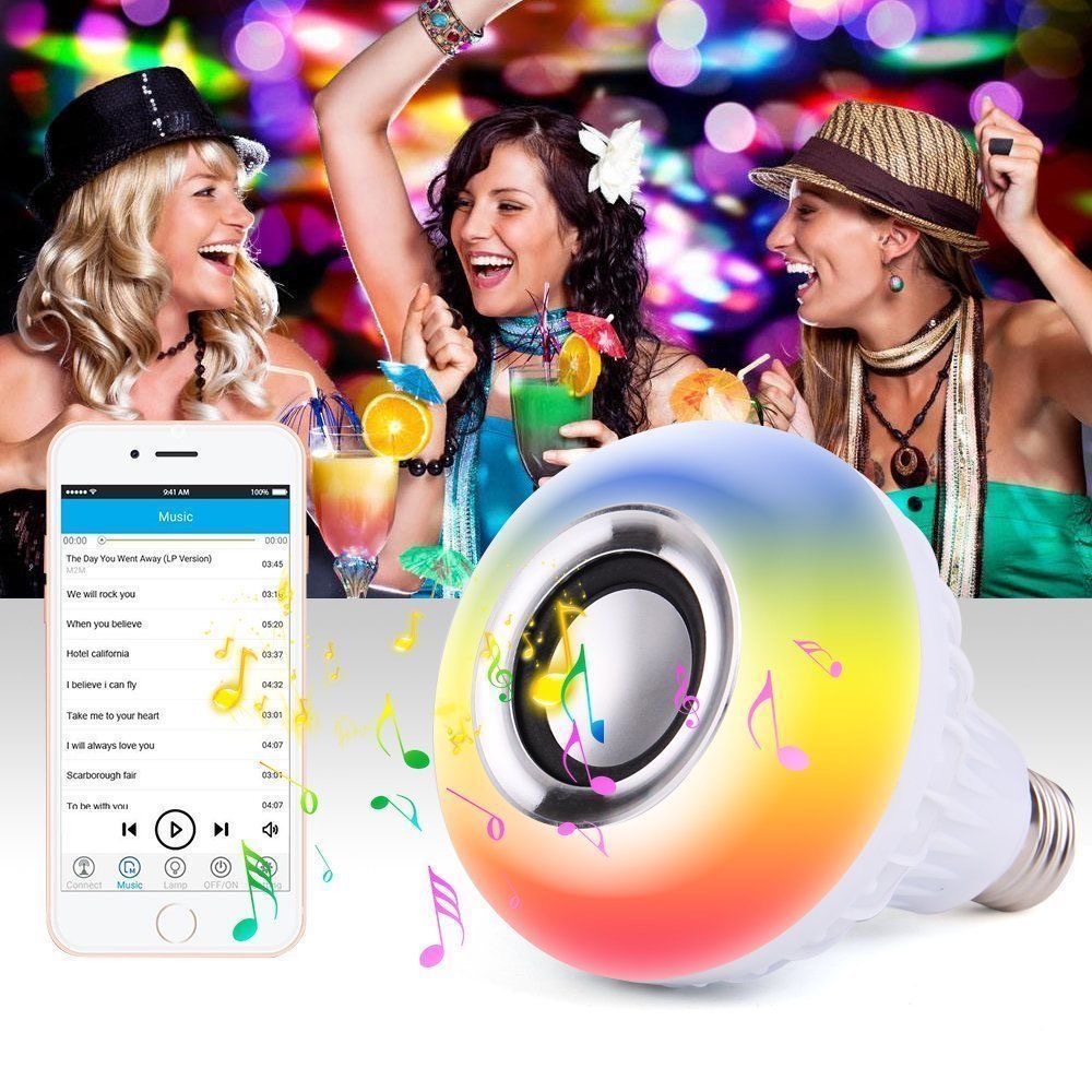IMAX Bluetooth LED Light Bulb Speaker Music Audio with Sound Function ...