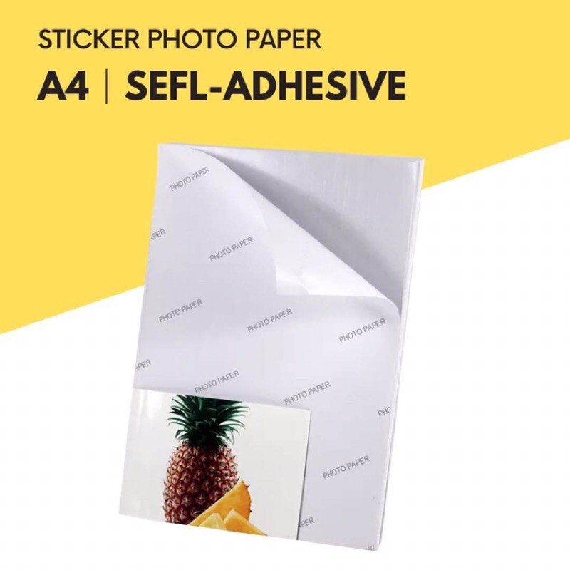 A4 Size Glossy Sticker Photo Paper Self-Adhesive 135gsm | Shopee ...