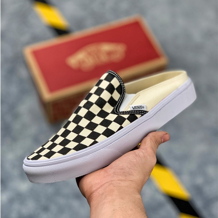 100 Original Vans Classic Slip On Checker Board Graffiti Canvas Shoes For Men Women