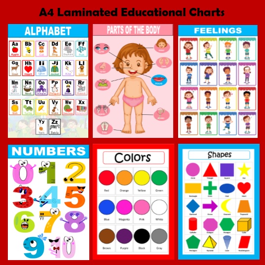 Kids Educational Chart | Laminated Educational Chart | Can be