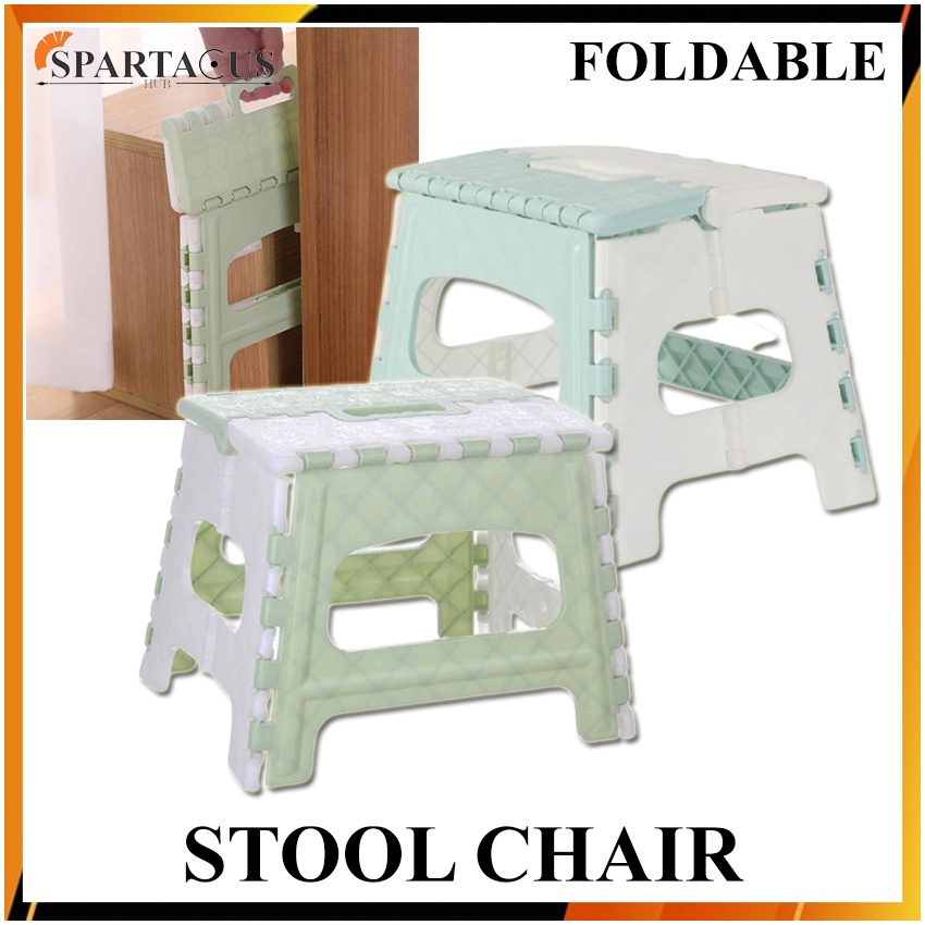 Folding Step Stool Foldable Plastic Portable Small Stool Chair Bench ...