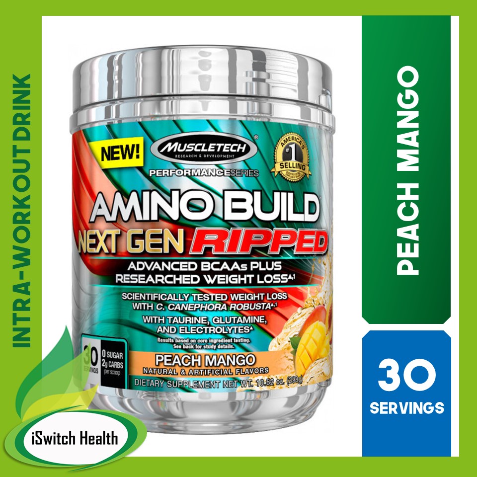 MuscleTech Amino Build Next Gen RIPPED - 30 Servings Peach Mango ...