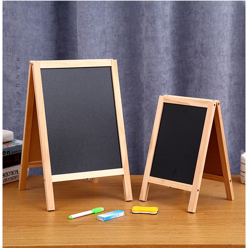 Free colored chalk double Wooden Bar Coffee shop Display Learning