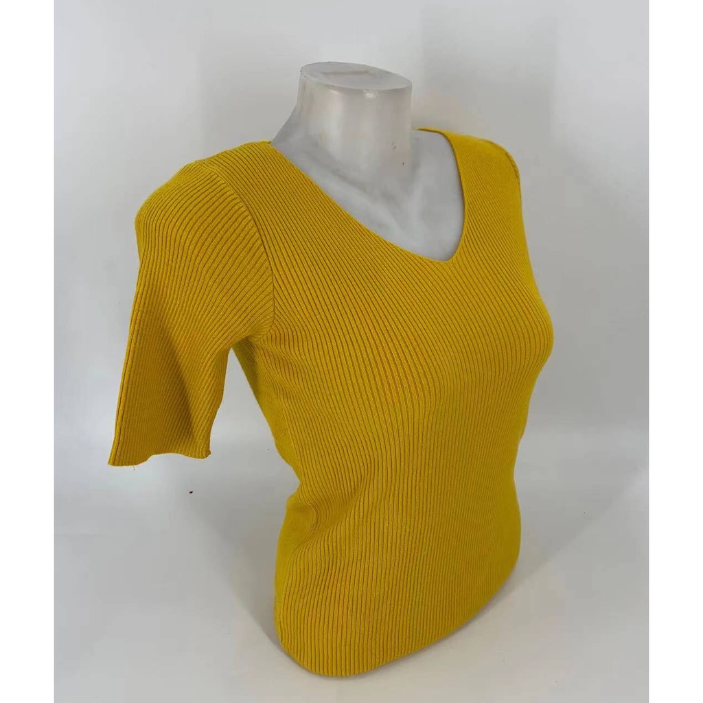 RM #916 korean style 3/4 sleeve knitted blouse for women | Shopee ...