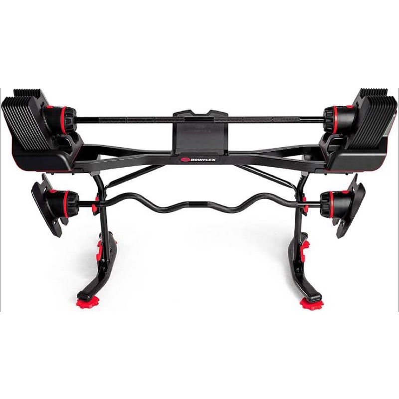 Bowflex SelectTech 2080 Barbell with Curl Bar + Free Rack with Media ...
