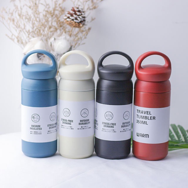 350mL Stainless Steel Travel Tumbler Mug Flask w/ Handle | Shopee ...