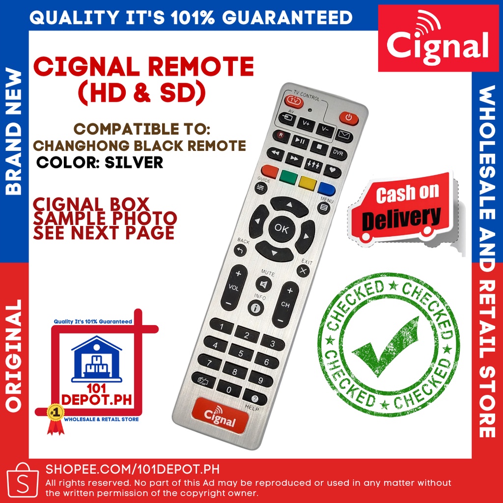 Cignal Remote Changhong BLACK MODEL HD (REMOTE ONLY) | Shopee Philippines