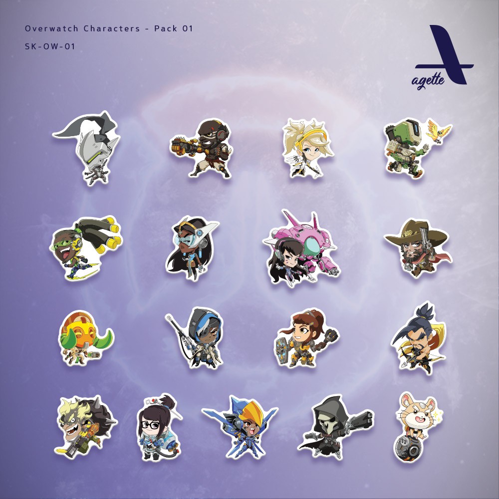 17 PCS - Overwatch Stickers - 01 - Lamination - Waterproof Sticker ...