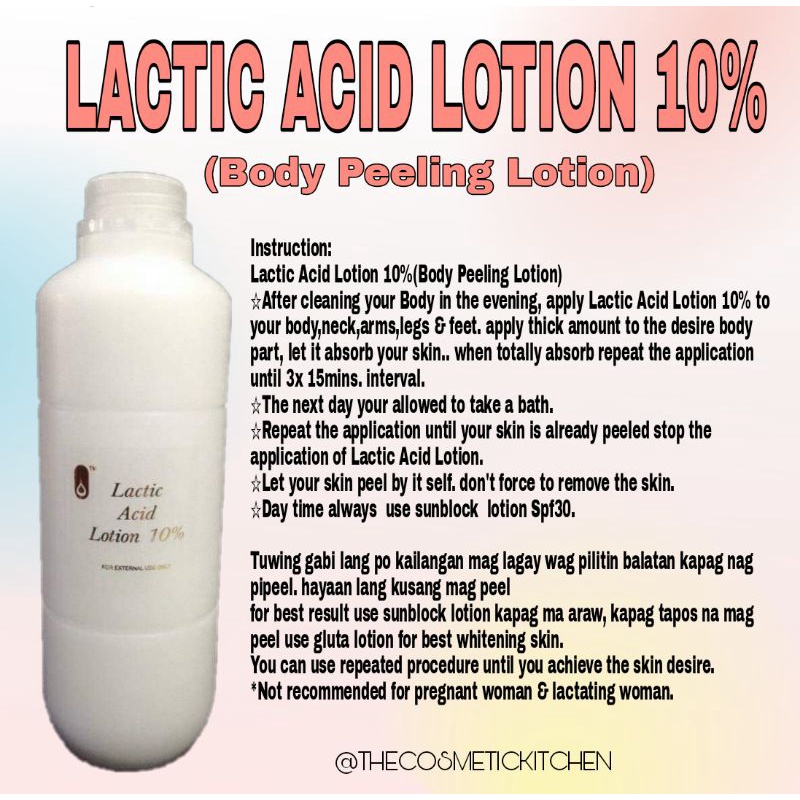 Lactic Acid Lotion (Peeling Lotion) Liter Shopee Philippines
