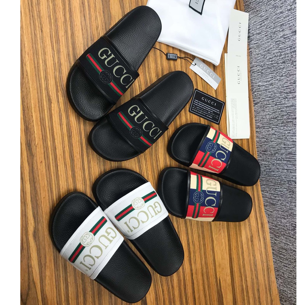 Original 2021 Gucci Black Slides For Men Women TqPD Shopee