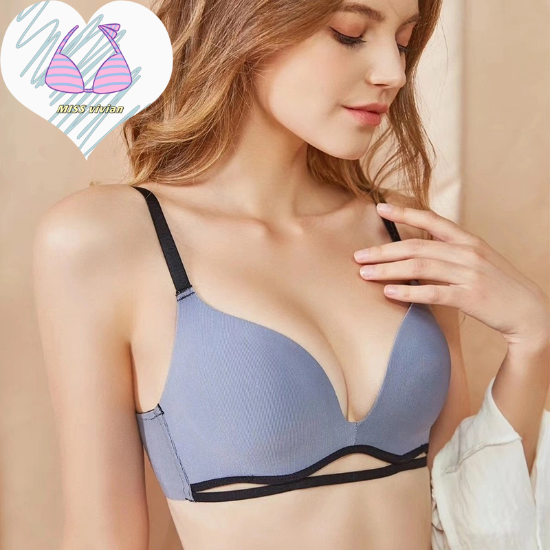 Female underwear small breast push up bra minimizer deep thick