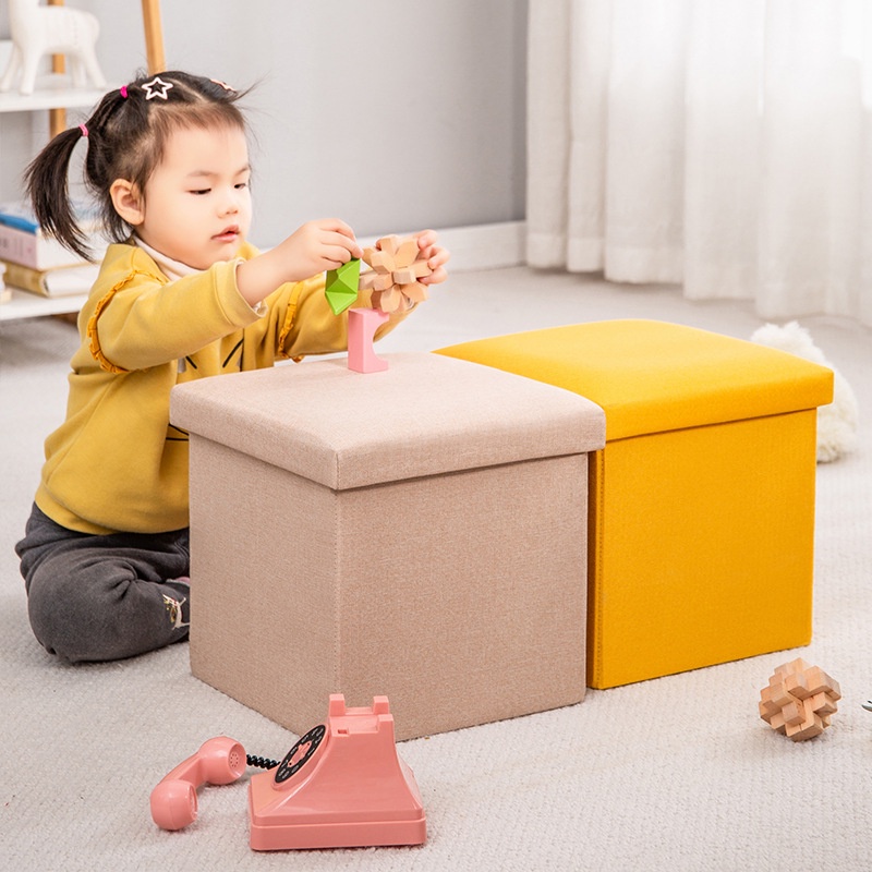 Folding storage stool bedroom living room can sit people sofa stool ...