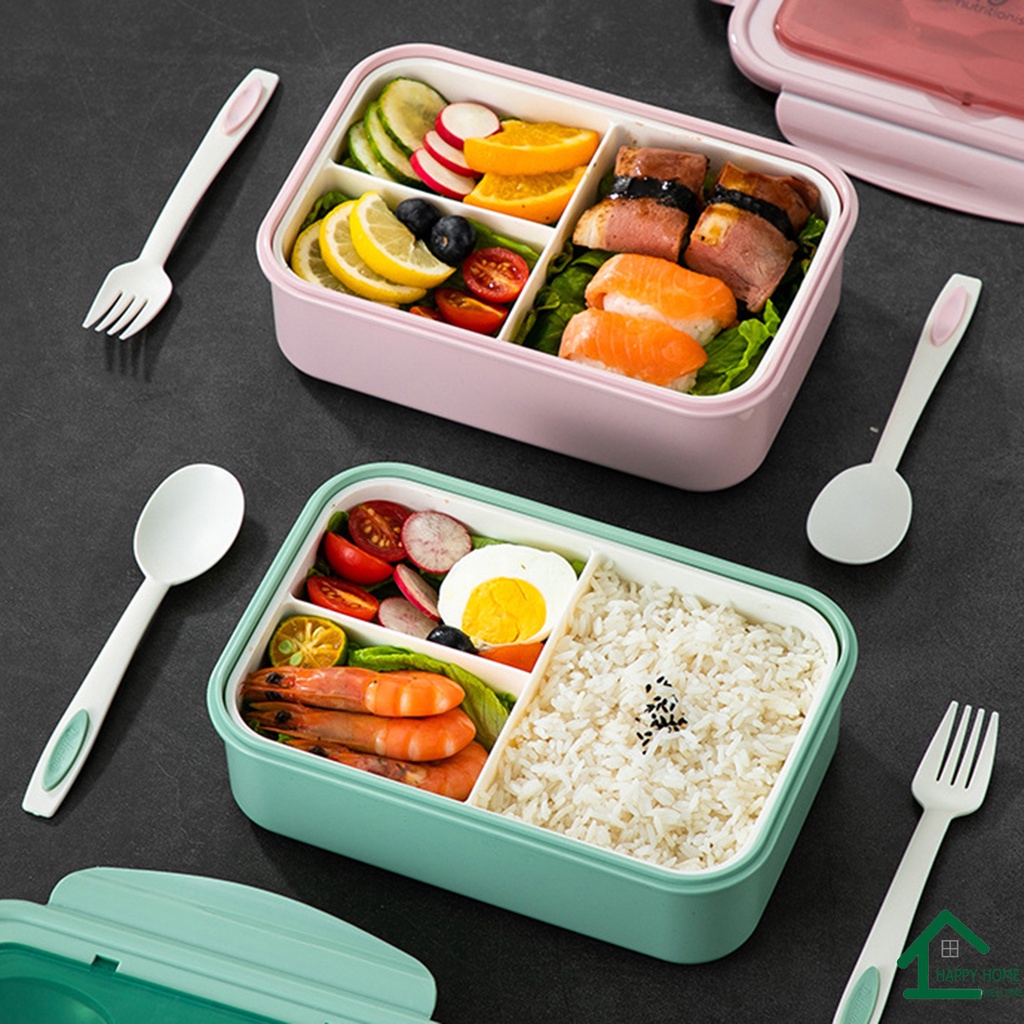 Plastic Bento Boxes Containers Non-breakable Microwave Friendly Lunch ...