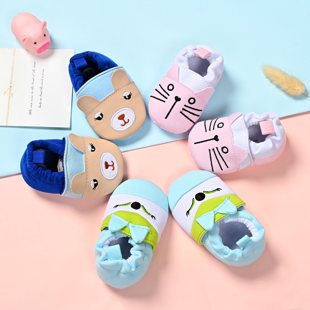 Cute Baby Shoes Newborn Toddler Boy Girl Crib Shoes Cartoon Animal Soft  Sole Non-slip Infant Baby Shoes for 0-12M
