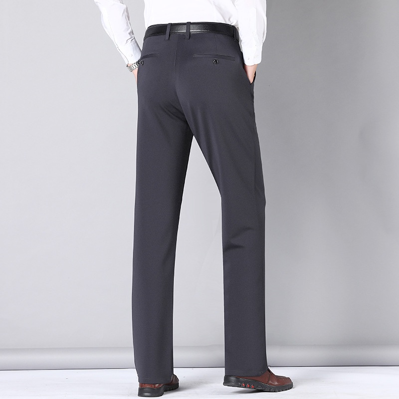 【Local Delivery】Men's CEO Formal Business Pants Straight Cut Plus Size Loose Elastic Non-ironing ...