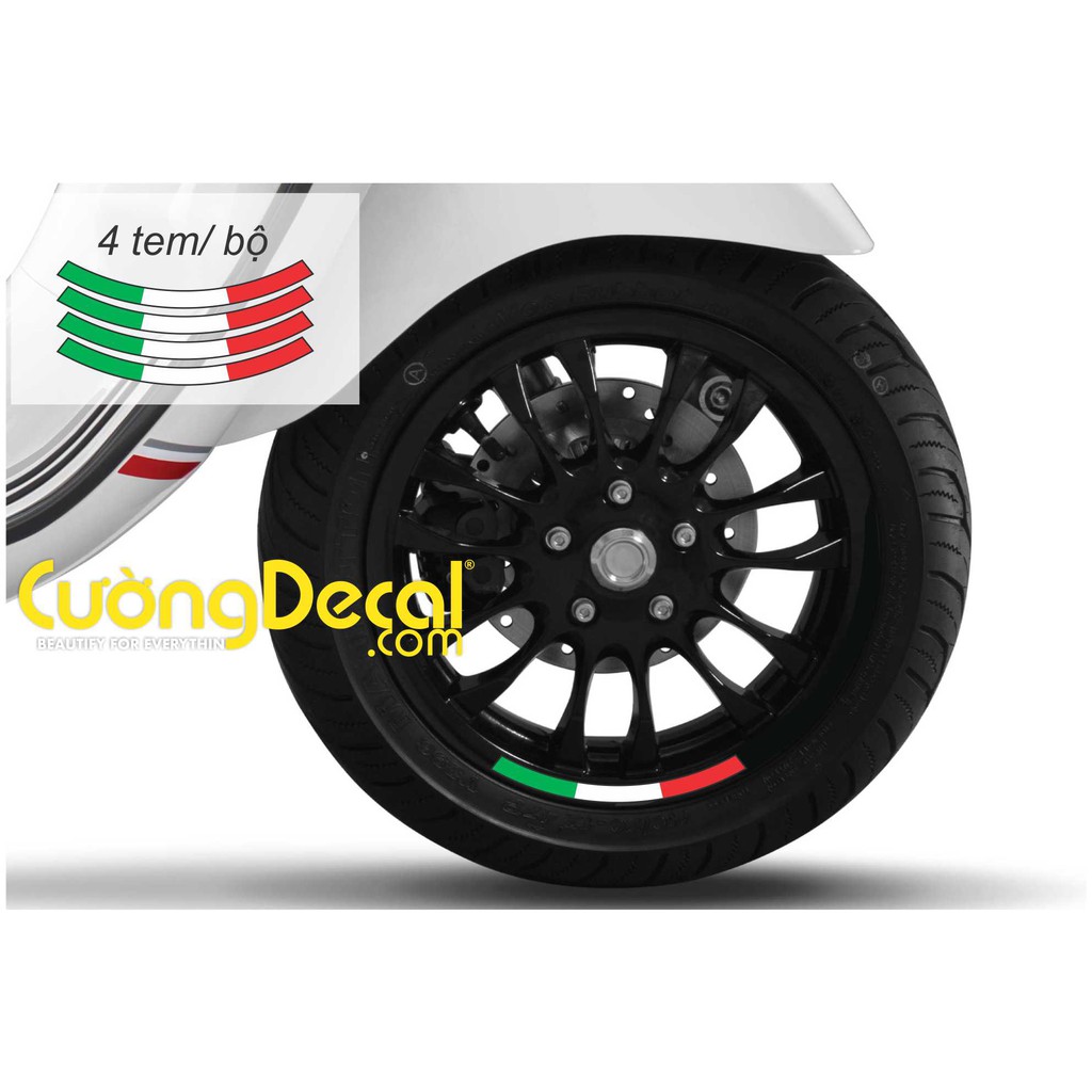 3m Italian flag reflective Decal for rim edges of all types of vehicles ...