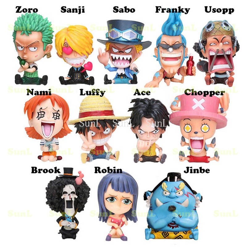 One Piece Action Figure Funny Roronoa Zoro Sanji Sabo Luffy Chopper Franky Nami Figure Model