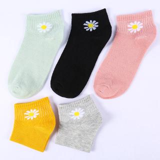 Korean Popular Little Daisies Pattern Women Cotton Ankle Socks / Female ...