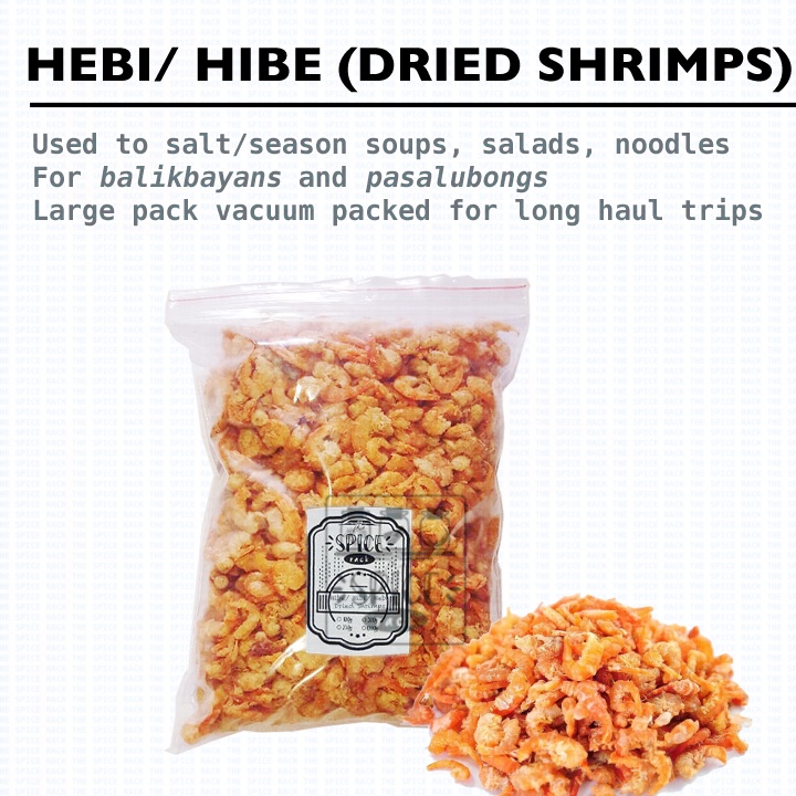 Hibi / Hebi / Hibe / Dried Shrimps (1KG) Vacuum Packed for Balikbayan