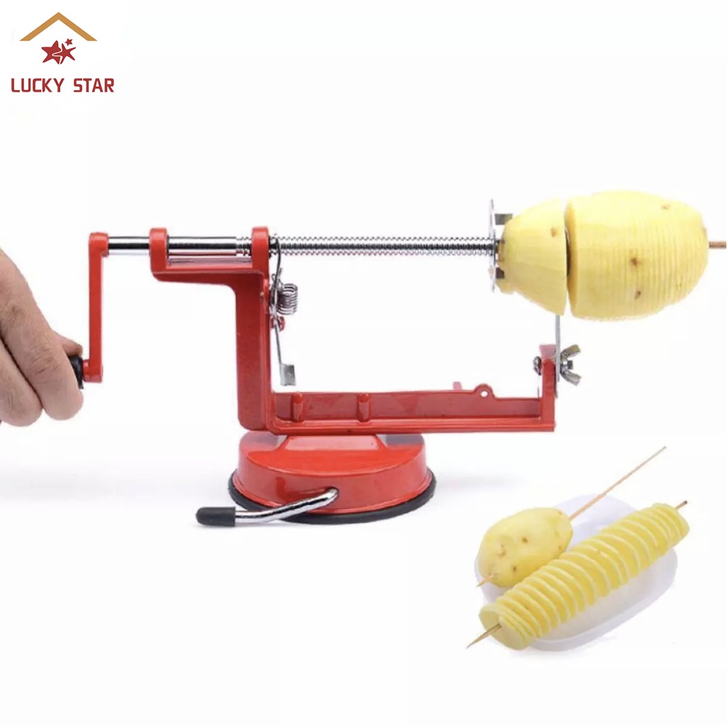 Spiral Potato Slicer Stainless Steel Potato Cutter Manual Rotation ...
