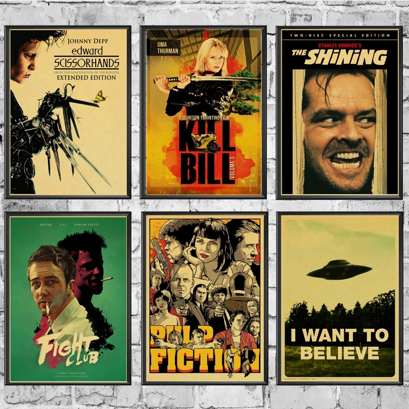 Classic Movie Fight Club/Pulp Fiction/Shining/Kill Bill Poster Vintage ...