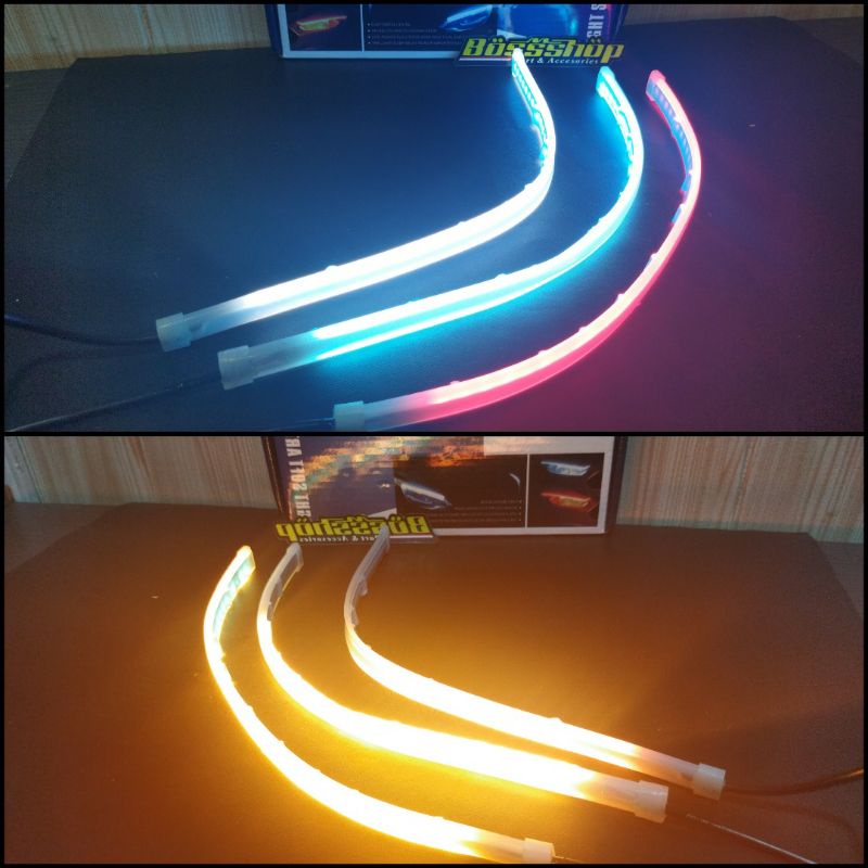 2 Color DRL LED eyebrow lights + Free DEVIL running signal eyebrows 2 ...