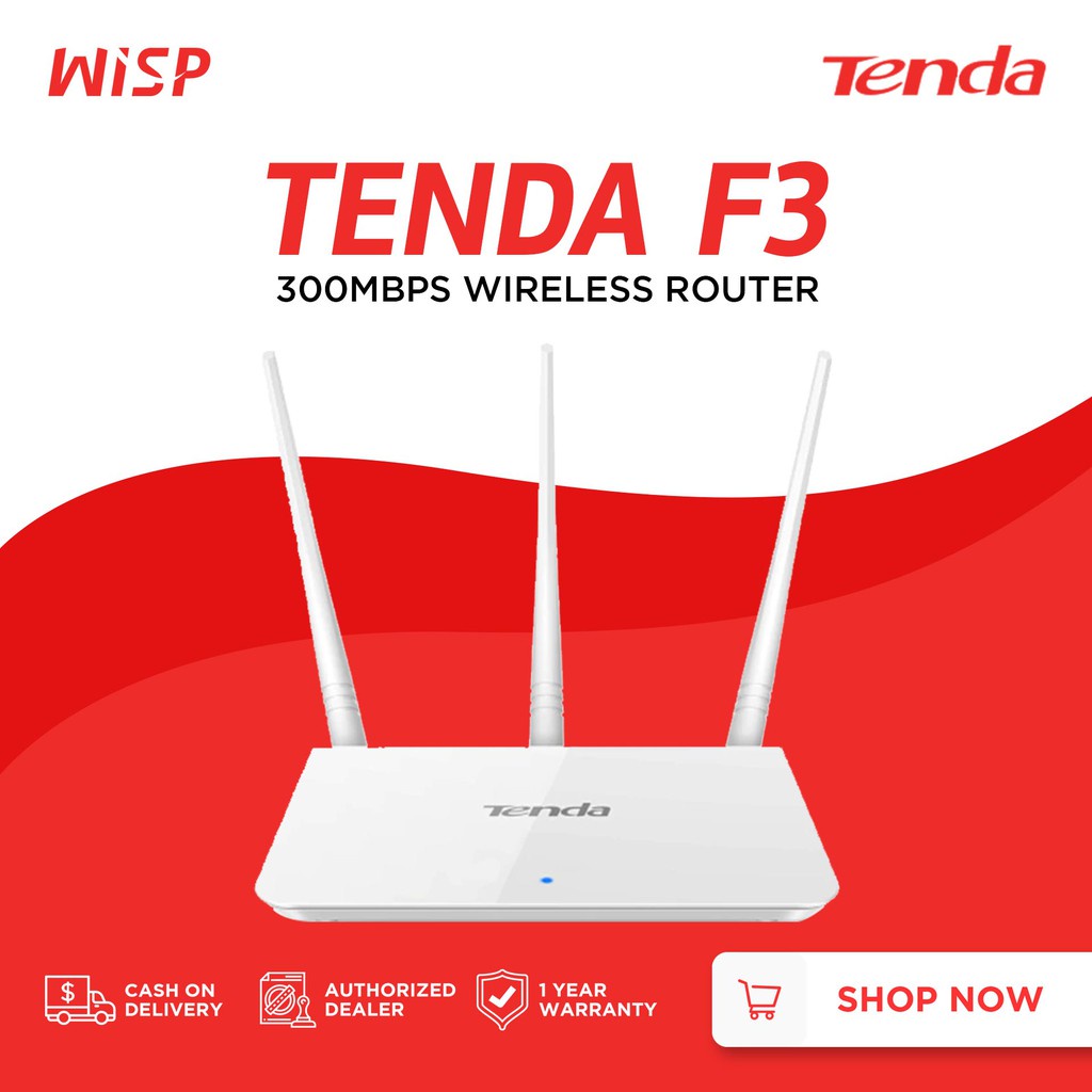 【Philippine cod】 Tenda F3 300Mbps Wireless WiFi Router (English Version