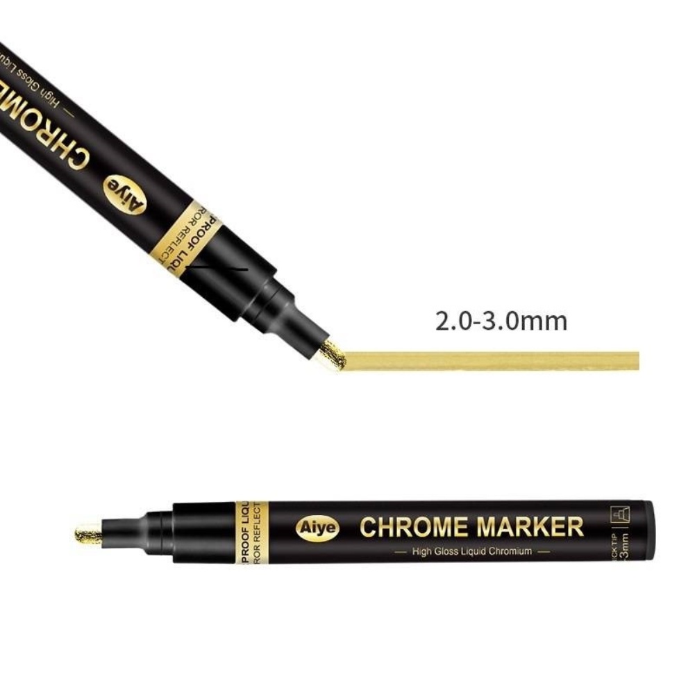 Metallic Liquid Chrome Mirror Marker Pen Gold Silver Copper Waterproof