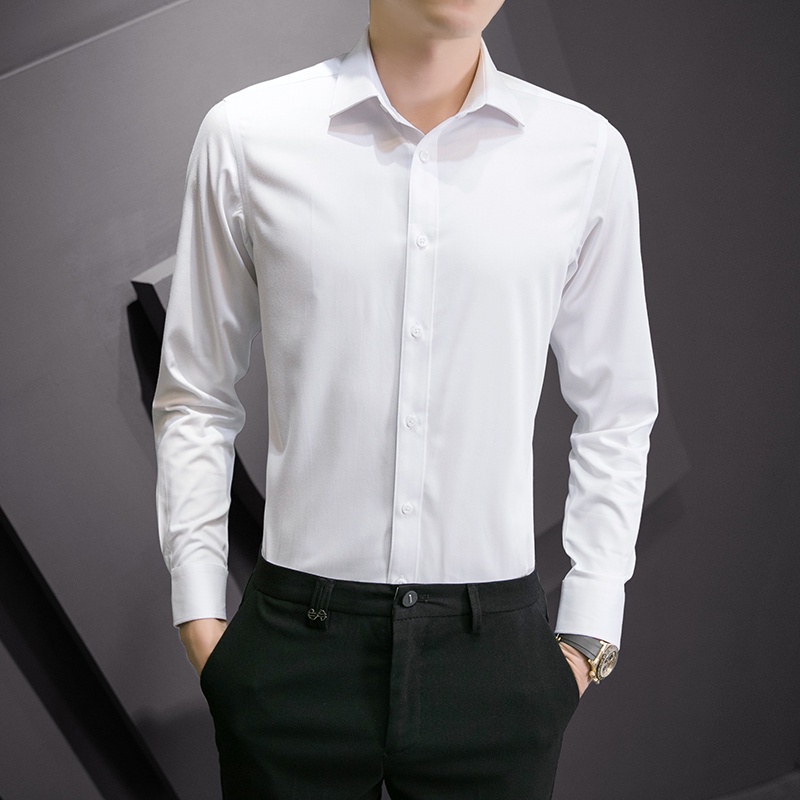 OTAKU Polo Shirt For Men Long Sleeve Office Plain Shirts M-3xl Formal ...