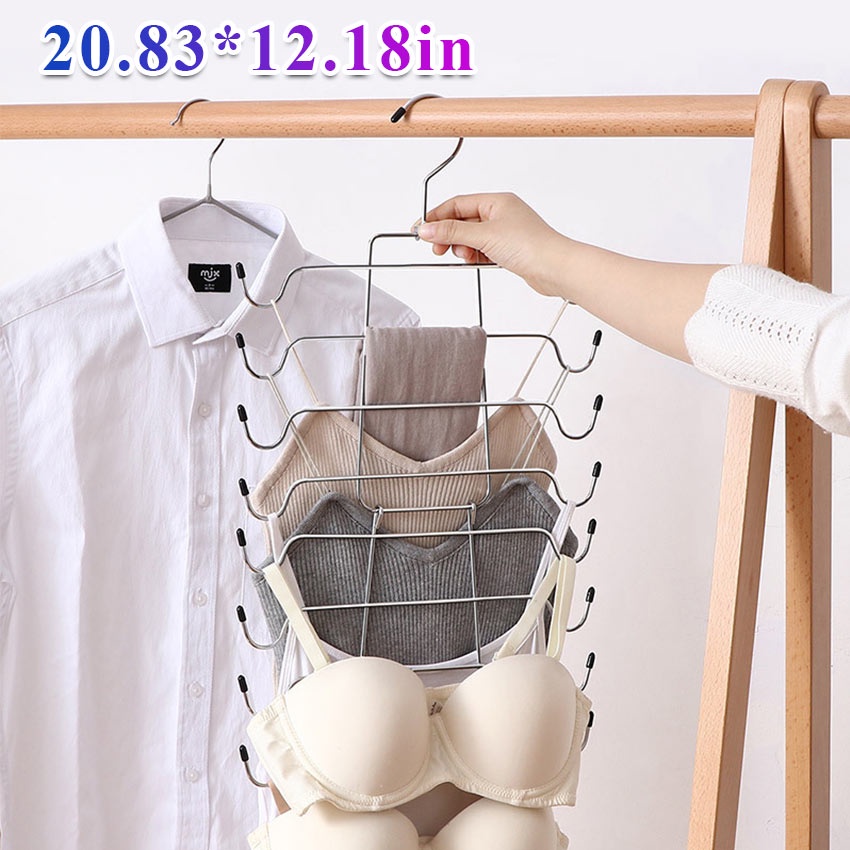 Multi-Layer Underwear Bra Hanger Clothes Rack Steel Closet Organizer ...