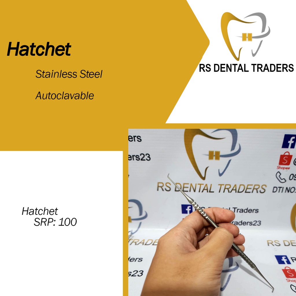 Hatchet Dental Instrument Autoclavable Stainless Steel Shopee