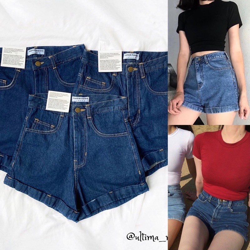 High waisted denim shorts american clearance apparel