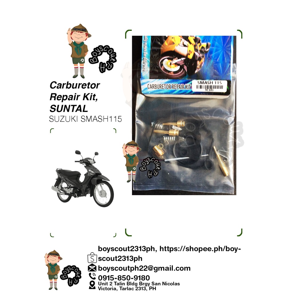 Carburetor Repair Kit for SMASH115 CRYPTON R by SUNTAL | Shopee Philippines