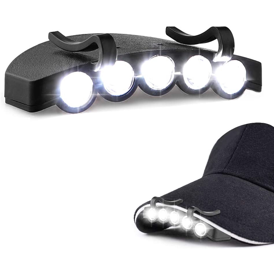 Fishing Gift 2Pcs LED Cap Light Under the Brim Cap Hat Clip Lamp Headlight for Hunting Pocket Light