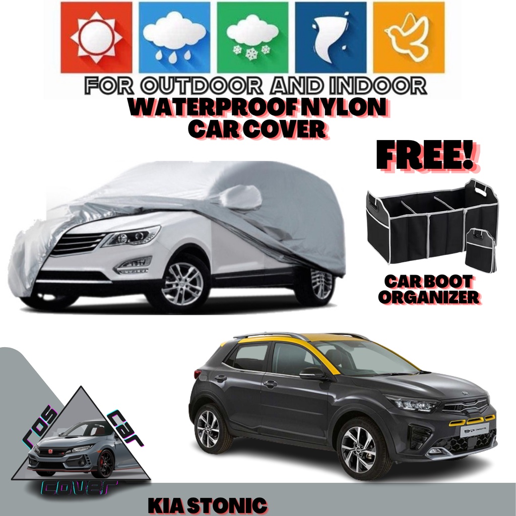 WATERPROOF NYLON CAR COVER FOR KIA STONIC WITH FREE DEHUMIDIFIER