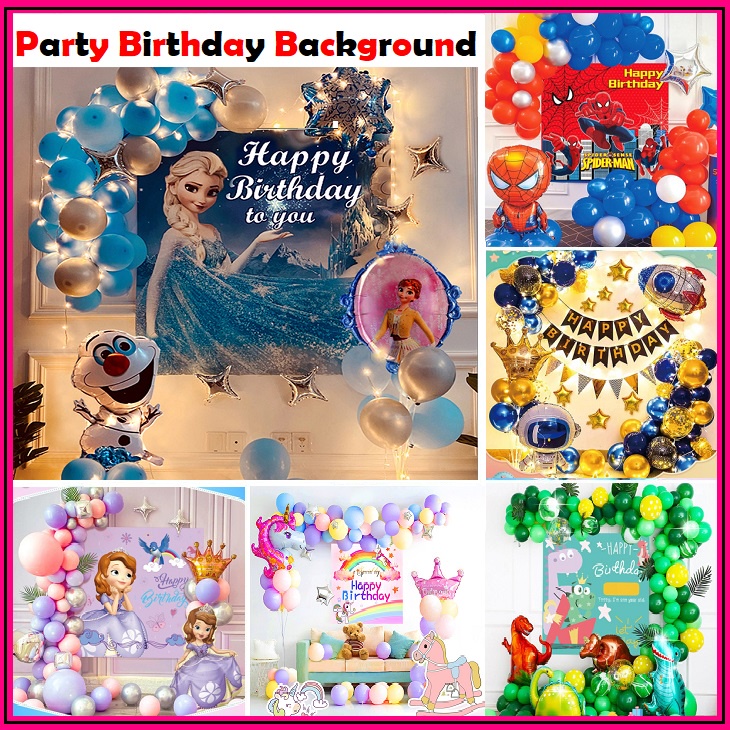 Free Pump + Balloon Stickers kids Birthday Party Decoration Cartoon ...