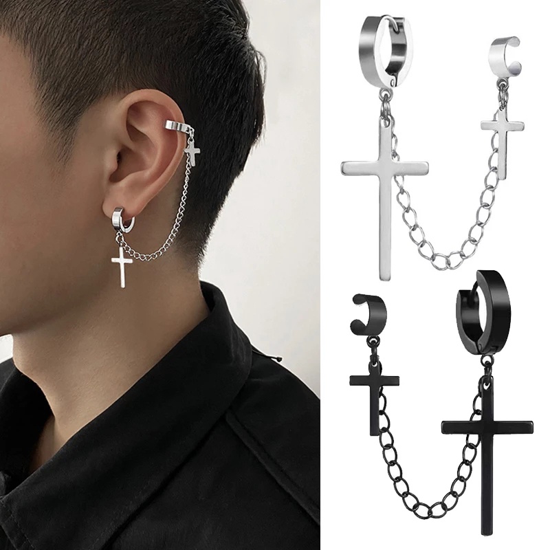 Vnox Men Hoop Earrings, Geometric Round Square Triangle Star Shaped Small  Huggie, Cool Punk Rock Boy Ear Jewelry