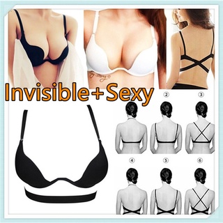 Deep V Low Cut Push Up Women Sexy Seamless Bra Backless Invisible