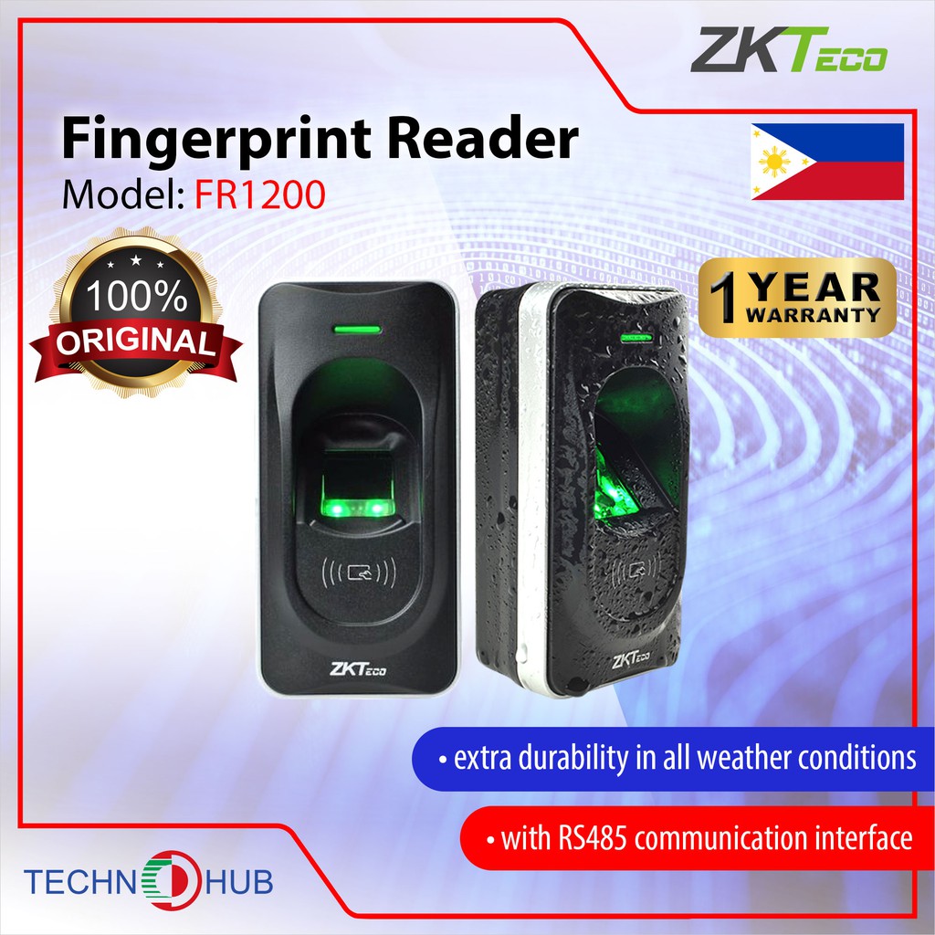 ZKTECO FR1200 Biometric Fingerprint Reader 324 MHz 102 x 50 x 37mm ...