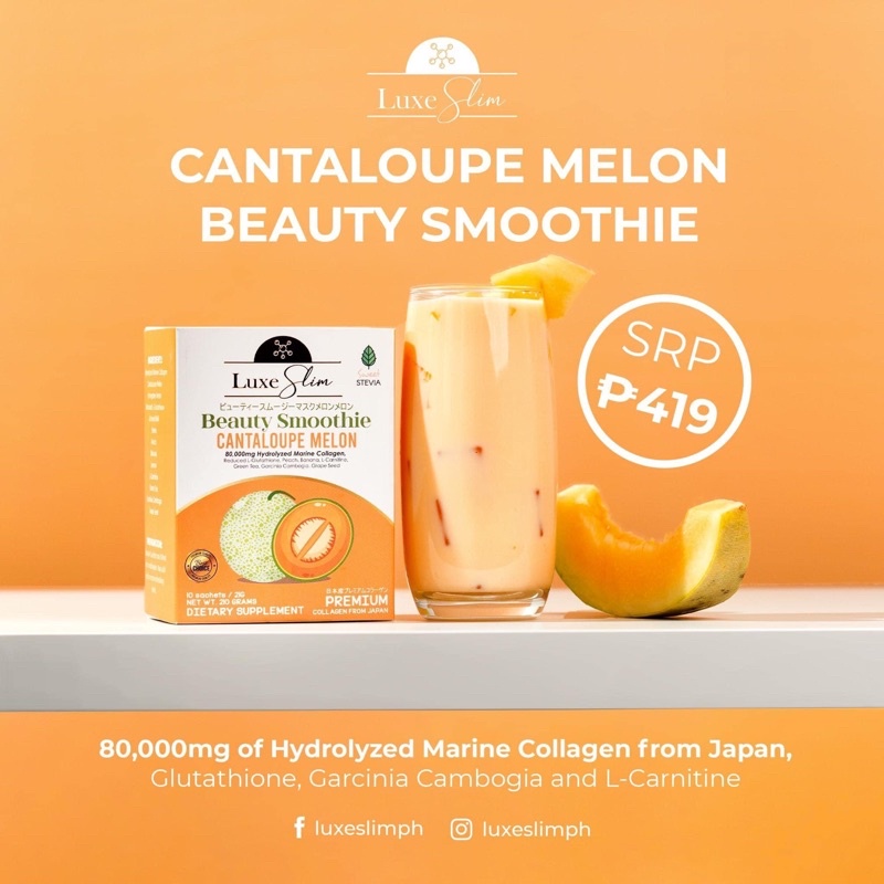LUXE Slim Beauty Smoothie Cantaloupe Melon Collagen Drink [Authorized