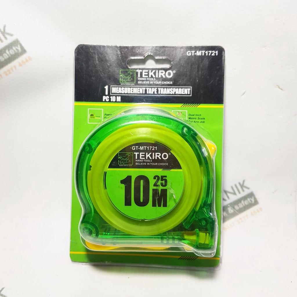 TEKIRO METER ROLLER 10 METER TRANSPARENT 10M MEASURING TAPE GT-MT1721 ...