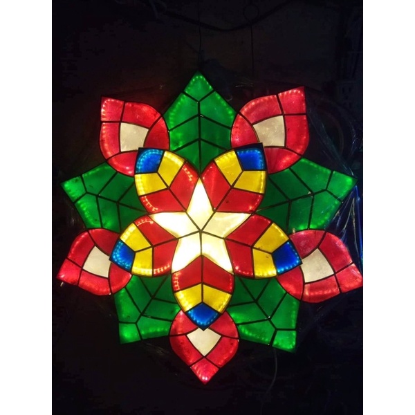 24 inches Special Capiz Parol, LED lights with 8 mode of lights play ...