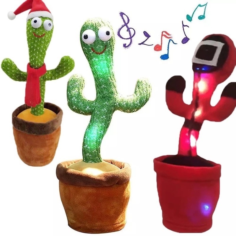 Cactus Dance and Talking Recording Toy 120 Songs Original Dancing Squid