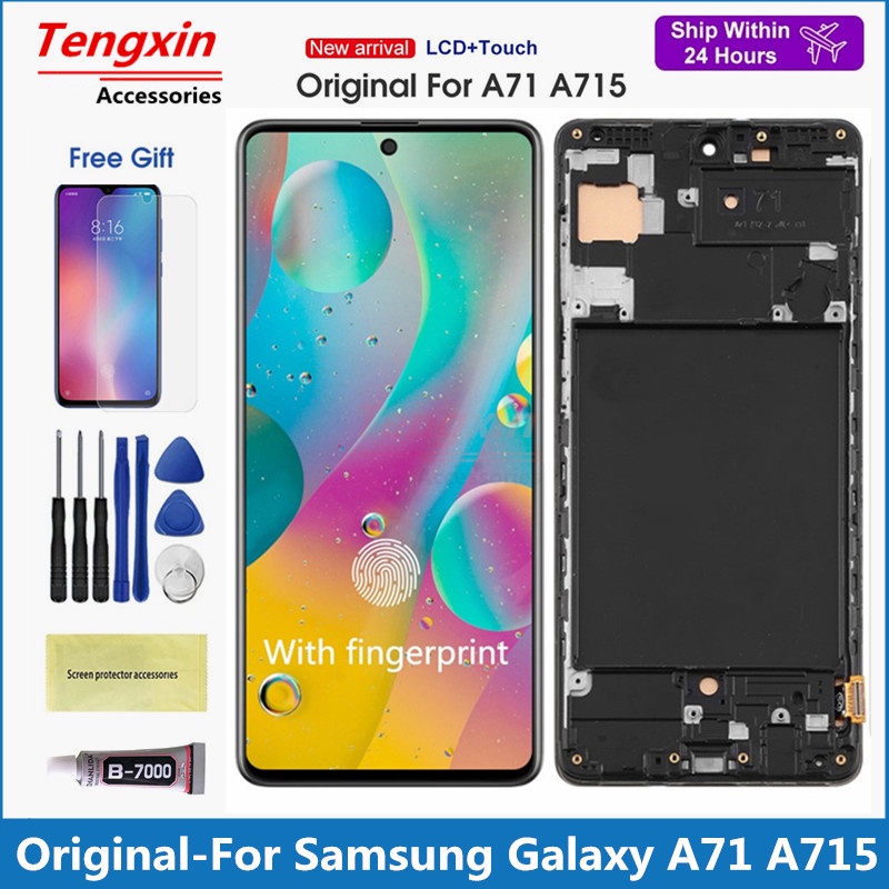 Original Super AMOLED LCD For Samsung Galaxy A71 A715 LCD A715F  A715FD LCD Display Touch Screen Digitizer Assembly