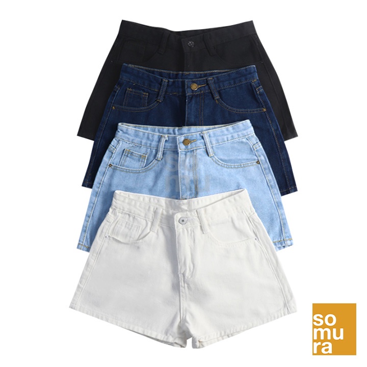 High Waist Plain Denim shorts (SSC484) | Shopee Philippines